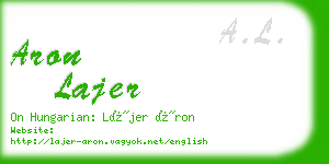 aron lajer business card